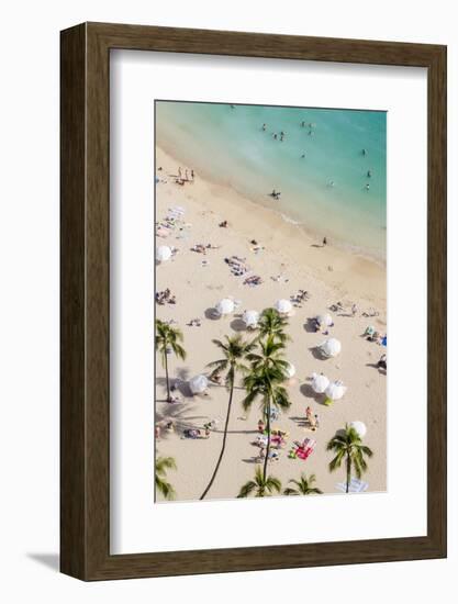 Waikiki Beach, Waikiki, Honolulu, Oahu, Hawaii, United States of America, Pacific-Michael DeFreitas-Framed Photographic Print