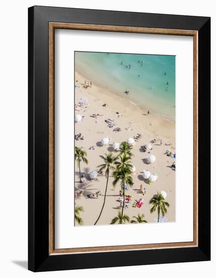 Waikiki Beach, Waikiki, Honolulu, Oahu, Hawaii, United States of America, Pacific-Michael DeFreitas-Framed Photographic Print