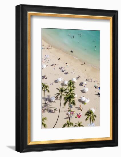 Waikiki Beach, Waikiki, Honolulu, Oahu, Hawaii, United States of America, Pacific-Michael DeFreitas-Framed Photographic Print