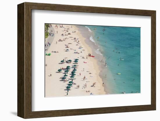 Waikiki Beach, Waikiki, Honolulu, Oahu, Hawaii, United States of America, Pacific-Michael DeFreitas-Framed Photographic Print