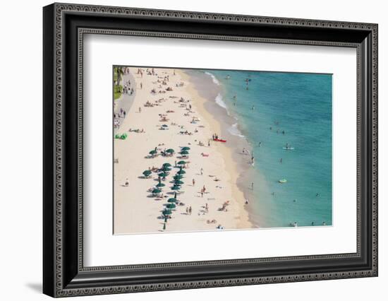 Waikiki Beach, Waikiki, Honolulu, Oahu, Hawaii, United States of America, Pacific-Michael DeFreitas-Framed Photographic Print