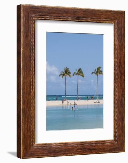 Waikiki Beach, Waikiki, Honolulu, Oahu, Hawaii, United States of America, Pacific-Michael DeFreitas-Framed Photographic Print