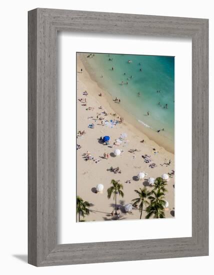 Waikiki Beach, Waikiki, Honolulu, Oahu, Hawaii-Michael DeFreitas-Framed Photographic Print