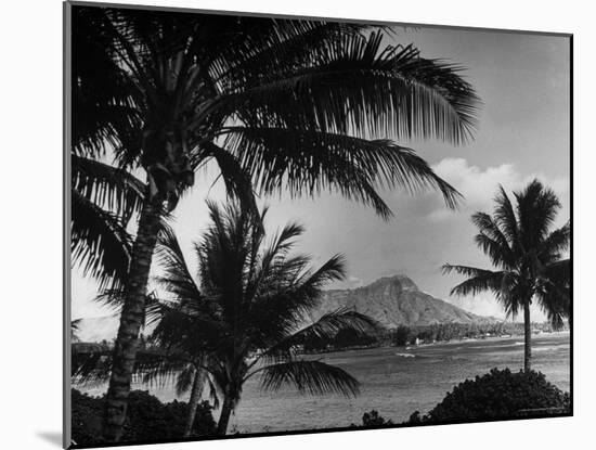 Waikiki Beach with Diamond Head in Rear as Seen from Across the Bay at the Royal Hawaiian-William C^ Shrout-Mounted Photographic Print