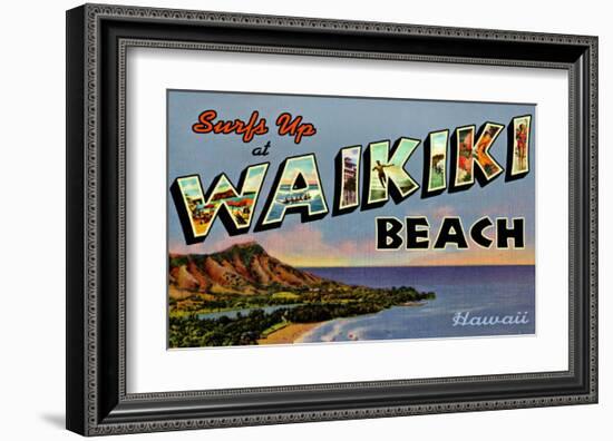 Waikiki Beach-null-Framed Giclee Print