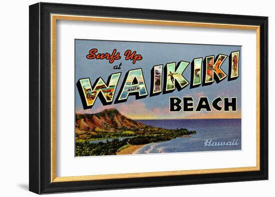 Waikiki Beach-null-Framed Giclee Print