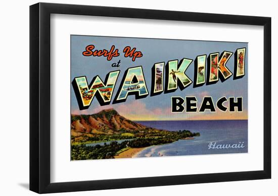 Waikiki Beach-null-Framed Giclee Print