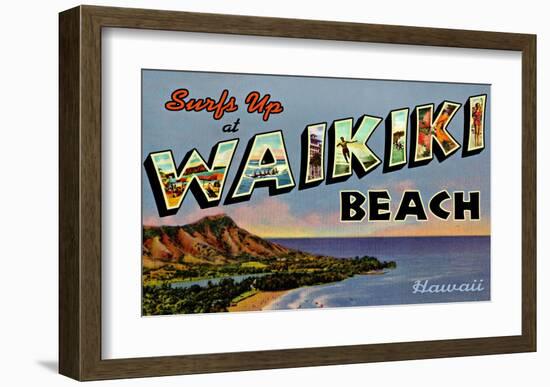 Waikiki Beach-null-Framed Giclee Print