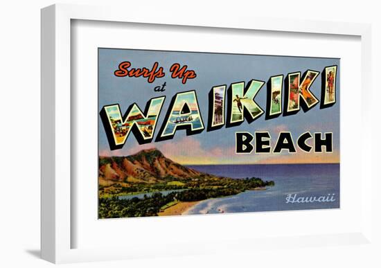 Waikiki Beach-null-Framed Giclee Print