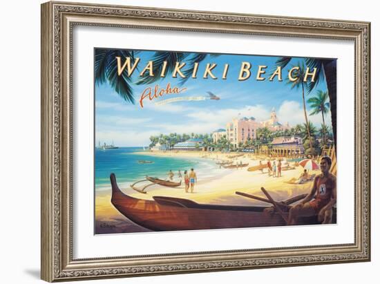 Waikiki Beach-Kerne Erickson-Framed Premium Giclee Print