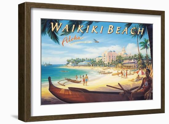 Waikiki Beach-Kerne Erickson-Framed Premium Giclee Print