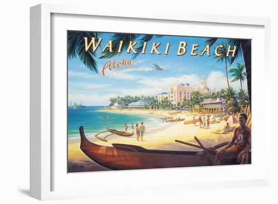 Waikiki Beach-Kerne Erickson-Framed Premium Giclee Print