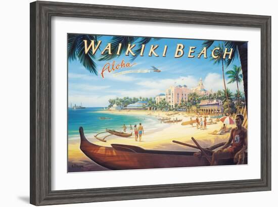 Waikiki Beach-Kerne Erickson-Framed Art Print