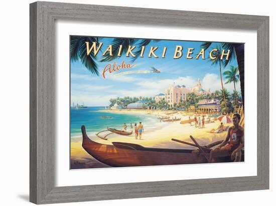 Waikiki Beach-Kerne Erickson-Framed Art Print