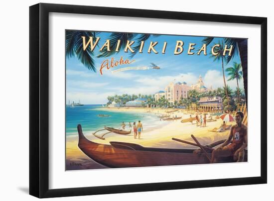 Waikiki Beach-Kerne Erickson-Framed Art Print