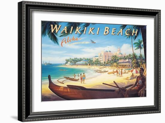 Waikiki Beach-Kerne Erickson-Framed Art Print