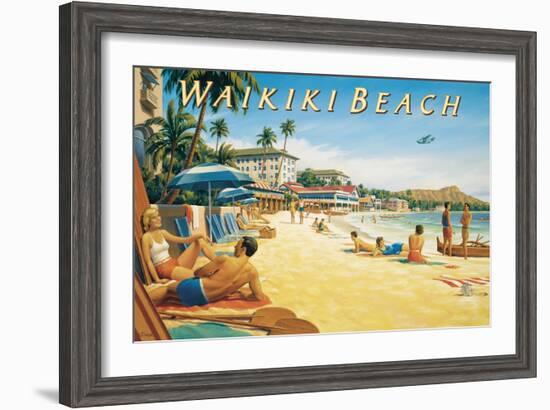 Waikiki Beach-Kerne Erickson-Framed Art Print