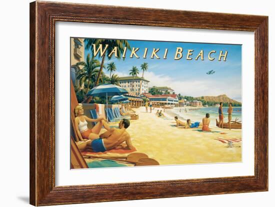 Waikiki Beach-Kerne Erickson-Framed Art Print