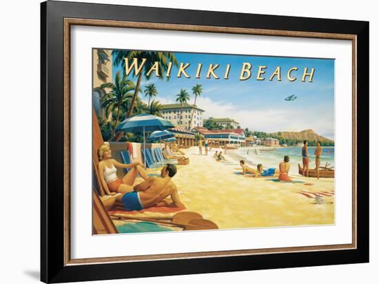 Waikiki Beach-Kerne Erickson-Framed Art Print