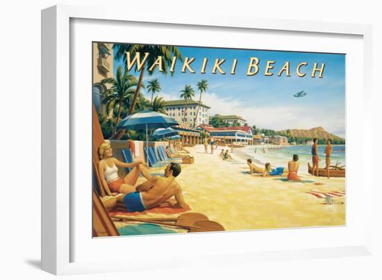 Waikiki Beach-Kerne Erickson-Framed Art Print