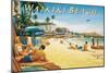 Waikiki Beach-Kerne Erickson-Mounted Art Print