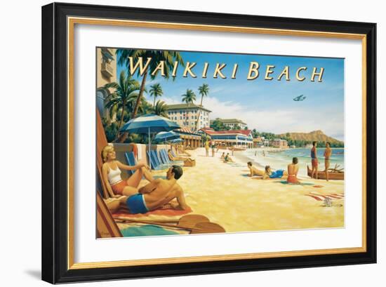 Waikiki Beach-Kerne Erickson-Framed Art Print