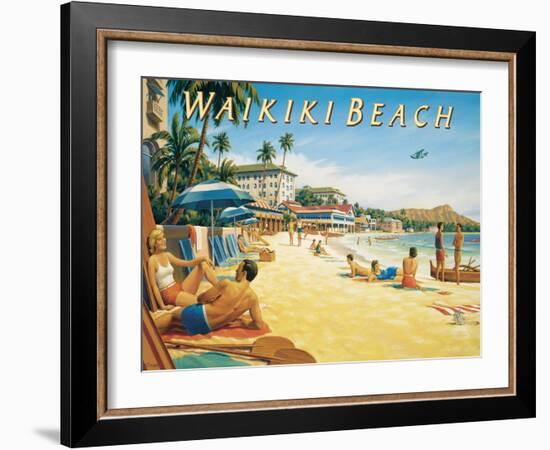 Waikiki Beach-Kerne Erickson-Framed Art Print