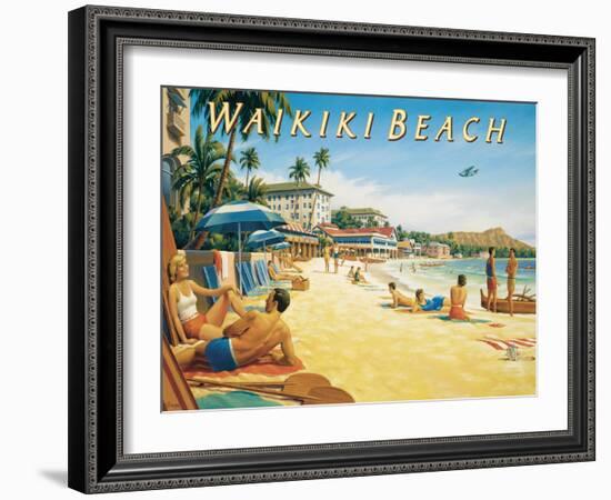 Waikiki Beach-Kerne Erickson-Framed Art Print