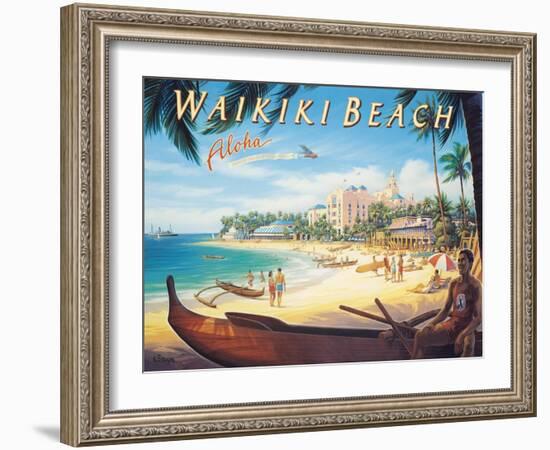 Waikiki Beach-Kerne Erickson-Framed Art Print