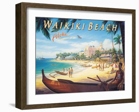 Waikiki Beach-Kerne Erickson-Framed Art Print