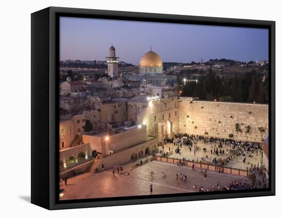 Wailing Wall, Western Wall and Dome of the Rock Mosque, Jerusalem, Israel-Michele Falzone-Framed Premier Image Canvas