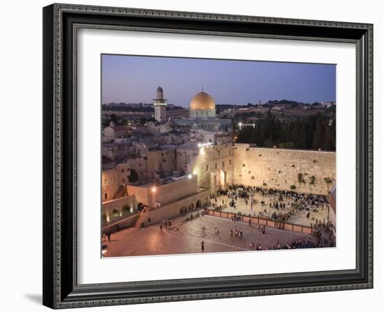 Wailing Wall, Western Wall and Dome of the Rock Mosque, Jerusalem, Israel-Michele Falzone-Framed Photographic Print