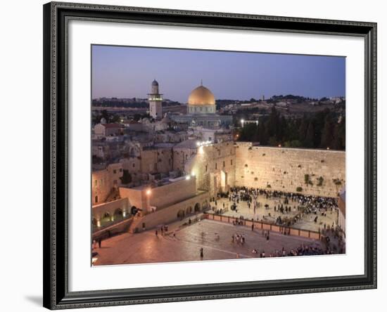 Wailing Wall, Western Wall and Dome of the Rock Mosque, Jerusalem, Israel-Michele Falzone-Framed Photographic Print