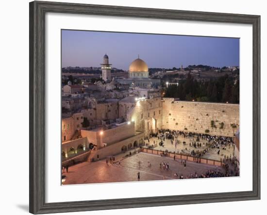 Wailing Wall, Western Wall and Dome of the Rock Mosque, Jerusalem, Israel-Michele Falzone-Framed Photographic Print