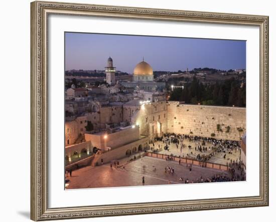 Wailing Wall, Western Wall and Dome of the Rock Mosque, Jerusalem, Israel-Michele Falzone-Framed Photographic Print