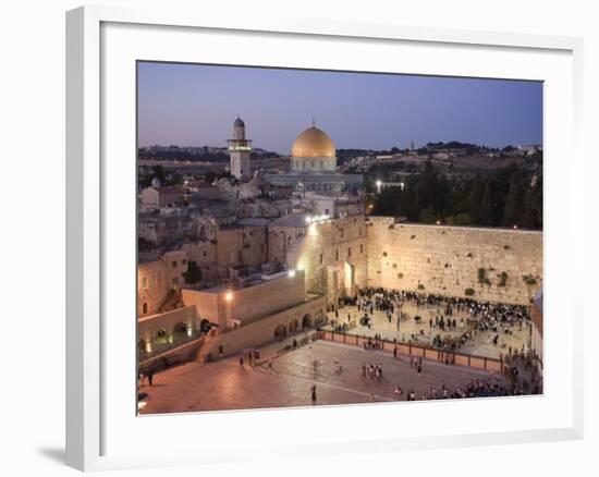 Wailing Wall, Western Wall and Dome of the Rock Mosque, Jerusalem, Israel-Michele Falzone-Framed Photographic Print