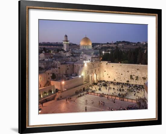 Wailing Wall, Western Wall and Dome of the Rock Mosque, Jerusalem, Israel-Michele Falzone-Framed Photographic Print