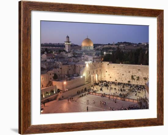 Wailing Wall, Western Wall and Dome of the Rock Mosque, Jerusalem, Israel-Michele Falzone-Framed Photographic Print