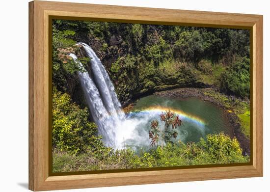 Wailua Falls and Scenery on the Hawaiian Island of Kauai-Andrew Shoemaker-Framed Premier Image Canvas