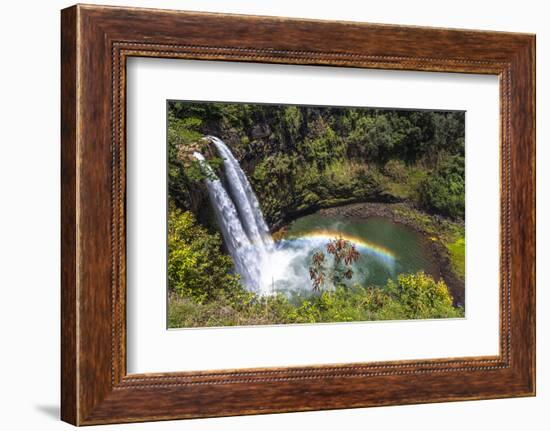 Wailua Falls and Scenery on the Hawaiian Island of Kauai-Andrew Shoemaker-Framed Photographic Print