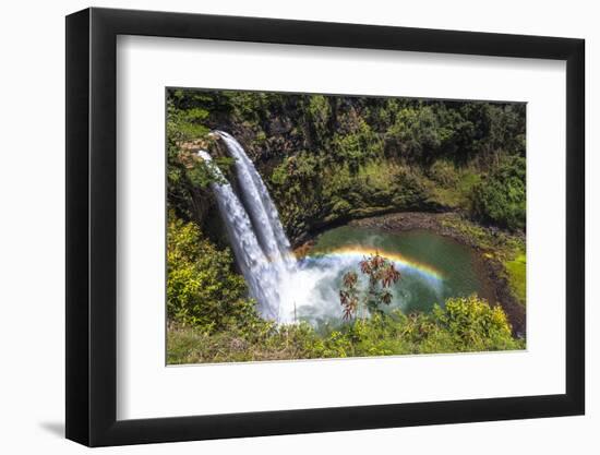 Wailua Falls and Scenery on the Hawaiian Island of Kauai-Andrew Shoemaker-Framed Photographic Print