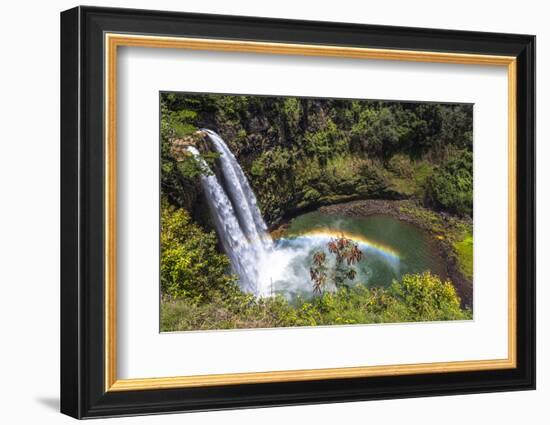 Wailua Falls and Scenery on the Hawaiian Island of Kauai-Andrew Shoemaker-Framed Photographic Print