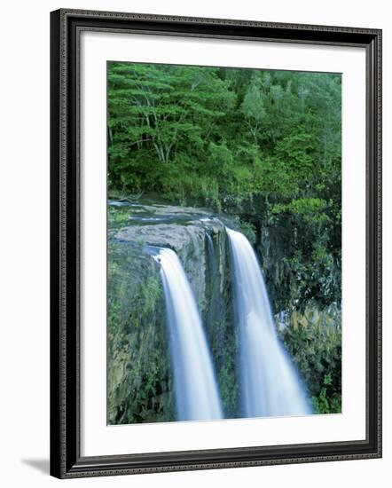 Wailua Falls, Lihue, Kauai, Hawaii, USA-Walter Bibikow-Framed Photographic Print