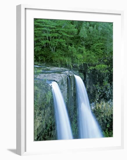 Wailua Falls, Lihue, Kauai, Hawaii, USA-Walter Bibikow-Framed Photographic Print