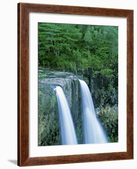 Wailua Falls, Lihue, Kauai, Hawaii, USA-Walter Bibikow-Framed Photographic Print