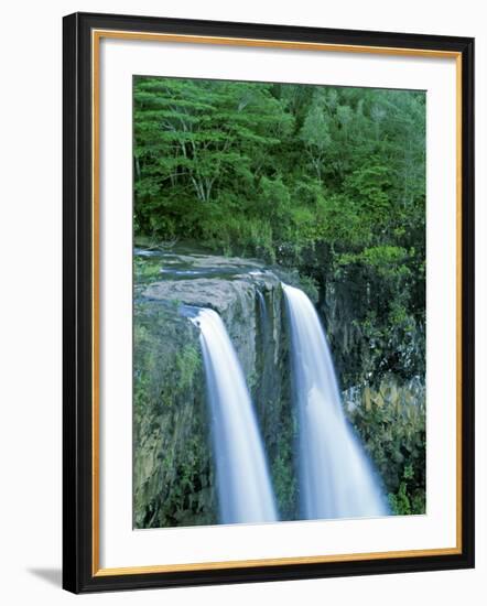 Wailua Falls, Lihue, Kauai, Hawaii, USA-Walter Bibikow-Framed Photographic Print