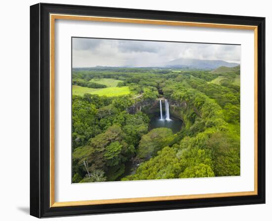 Wailua Falls on the Wailua River, Kauai, Hawaii.-Ethan Welty-Framed Photographic Print