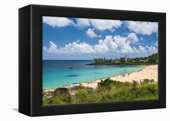 Waimea Bay, North Shore Oahu, Hawaii, United States of America, Pacific-Michael-Framed Premier Image Canvas