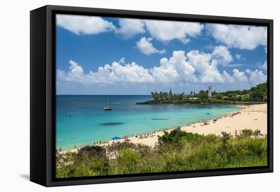 Waimea Bay, North Shore Oahu, Hawaii, United States of America, Pacific-Michael-Framed Premier Image Canvas