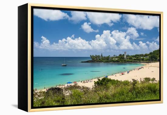 Waimea Bay, North Shore Oahu, Hawaii, United States of America, Pacific-Michael-Framed Premier Image Canvas